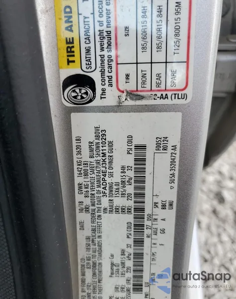 2019 Ford Fiesta Se from USA, damaged, VIN 3FADP4EJ3KM110293